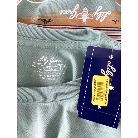 Lily Grace Green Long Sleeve Junk In The Trunk Fall Camping Truck Tee NEW Small - Picture 4 of 4